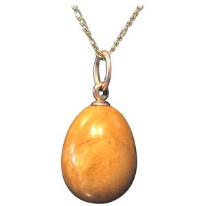 Antique fabrege egg pendent in 14k gold